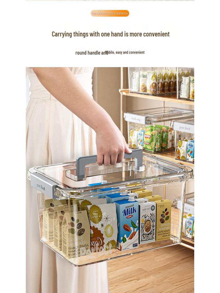 Large Transparent Handheld Storage Box for Clothes, Toys, and Snacks - Durable Plastic Organizer