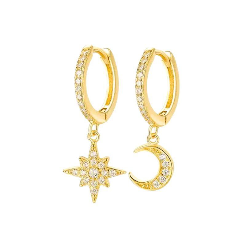 925 Silver Needle Vintage Gold Earrings for women Fashion Lightning Pendant Hoop Earrings Wedding High Luxury Jewelry