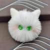 Multi-Color Blush Cat Ball Plush Doll Pendant - Long Hair, Accessory for Bags & Clothing