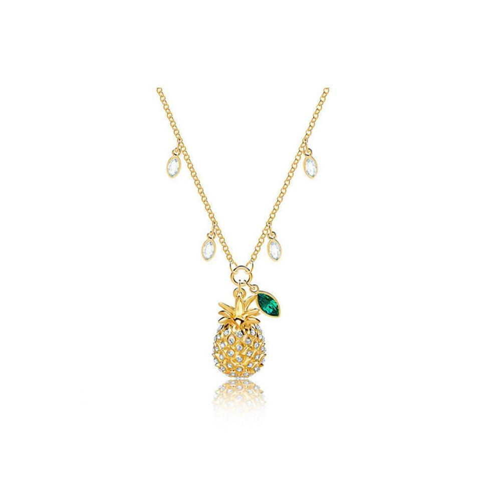 Swarovski Fashionable Exquisite Pineapple Crystal Necklace Women necklace 5368020 Box (Random Color)