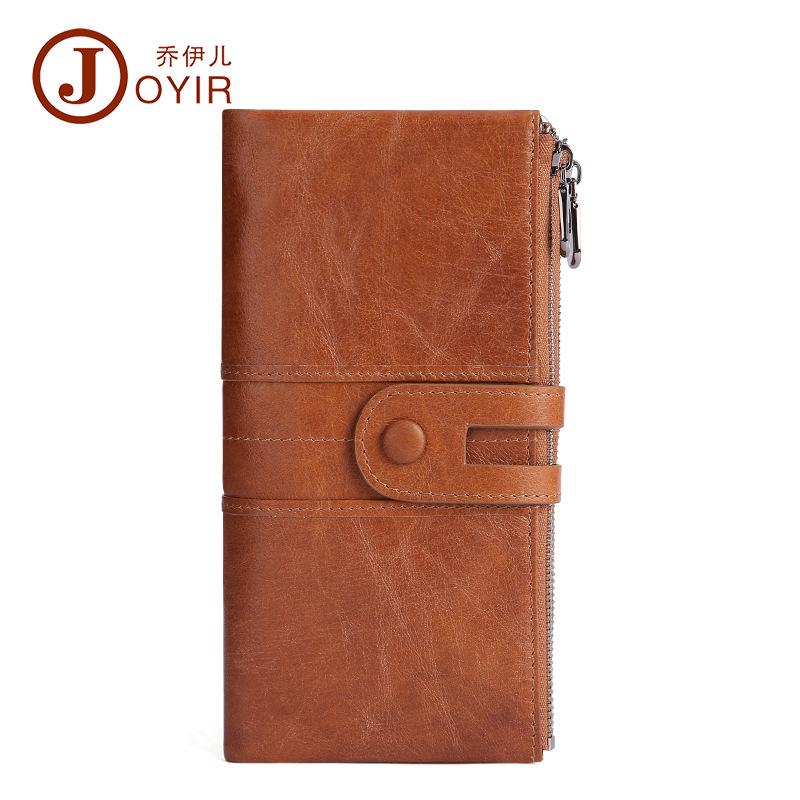 Women S Leather Wallet Large Capacity Multi-Card Position Hidden Button Change Bag Retro Simple Long Wallet Women S Rfid Handbag