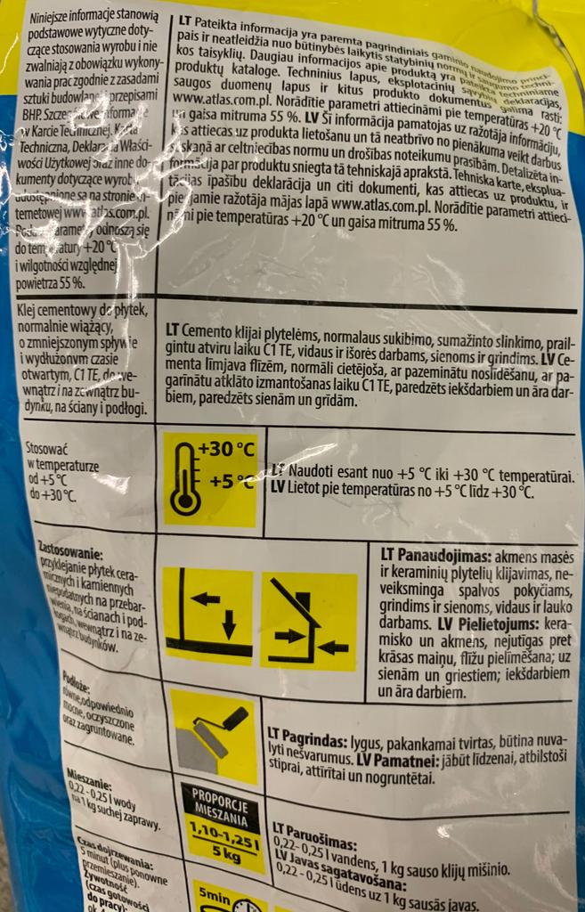 Flexible Tile Adhesive, Class C1TE