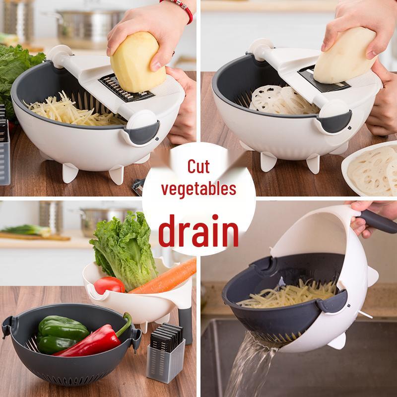 Home Jia Yue Multifunctional Vegetable Cutter: Slicer, Grater, Drain Basket, Shredder