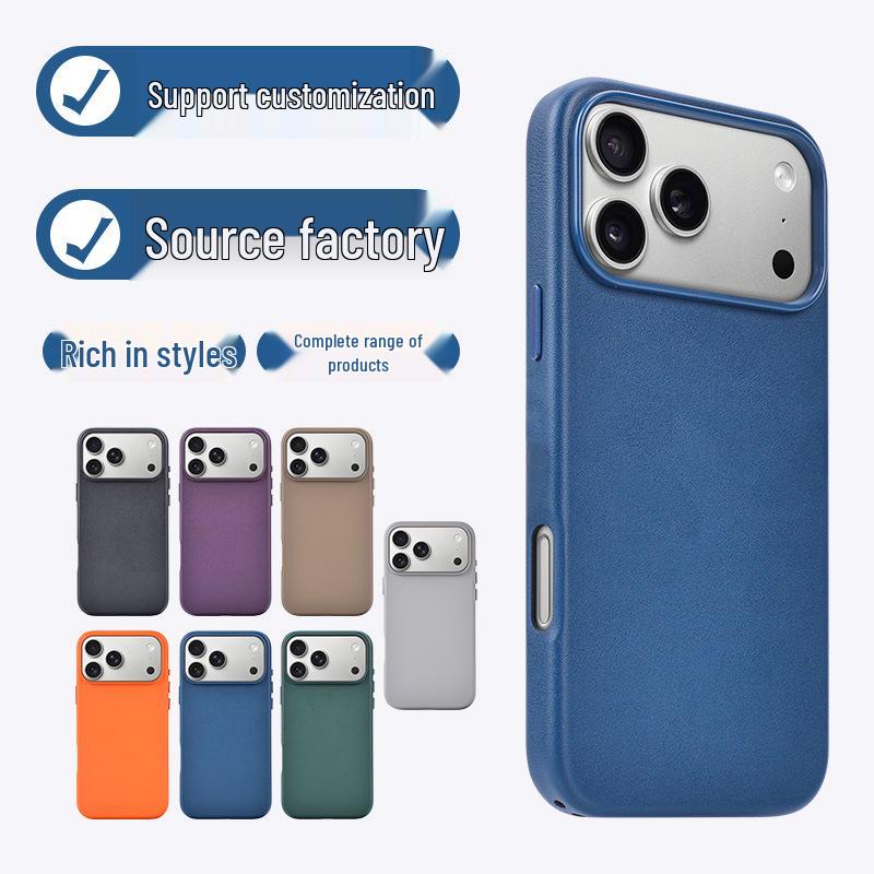 Apple iPhone 17 Pro Magnetic Leather Texture MagSafe Full Coverage Case