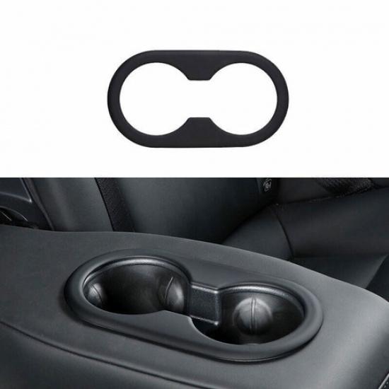 Fit For Tesla Model 3 2017-21 Matte Black Middle Console Drinking Glass Trim 1PC