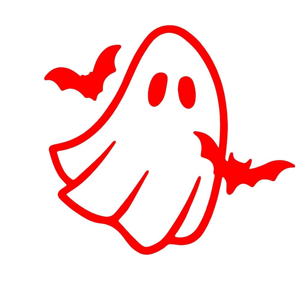 Festive Halloween Car Mirror Decal - Cute Ghost And Bat Sticker - Vinyl