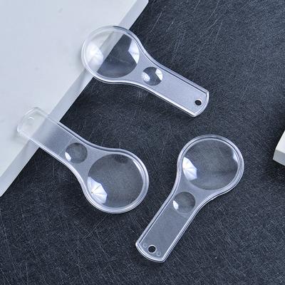 5Pcs Magnifier 40mm Acrylic Magnifying Glass Teaching Accessories Children Portable Plastic High-definition Magnifying Glass