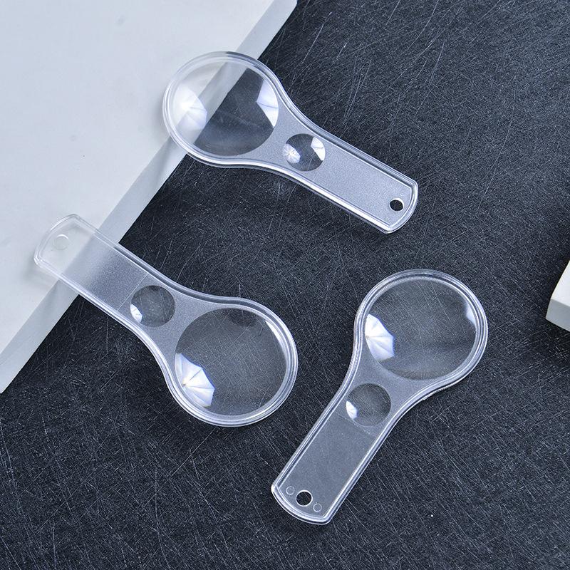 5Pcs Magnifier 40mm Acrylic Magnifying Glass Teaching Accessories Children Portable Plastic High-definition Magnifying Glass