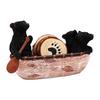 Bear Coasters Cute Canoe Rustic Heat Resistance Cup Coasters Table Decoration for Hot and Cold Beverages