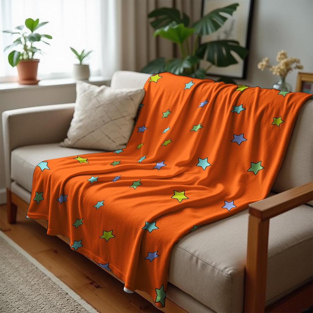 Circle Dot Orange Bat Anime Cartoon Flannel Blanket Soft Warm Throw for Bedroom Sofa Car Kids Holiday Gift