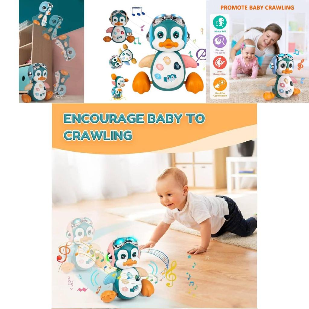 Adorable Electric Wobbling Penguin Toy With Lights And Music For Early Education