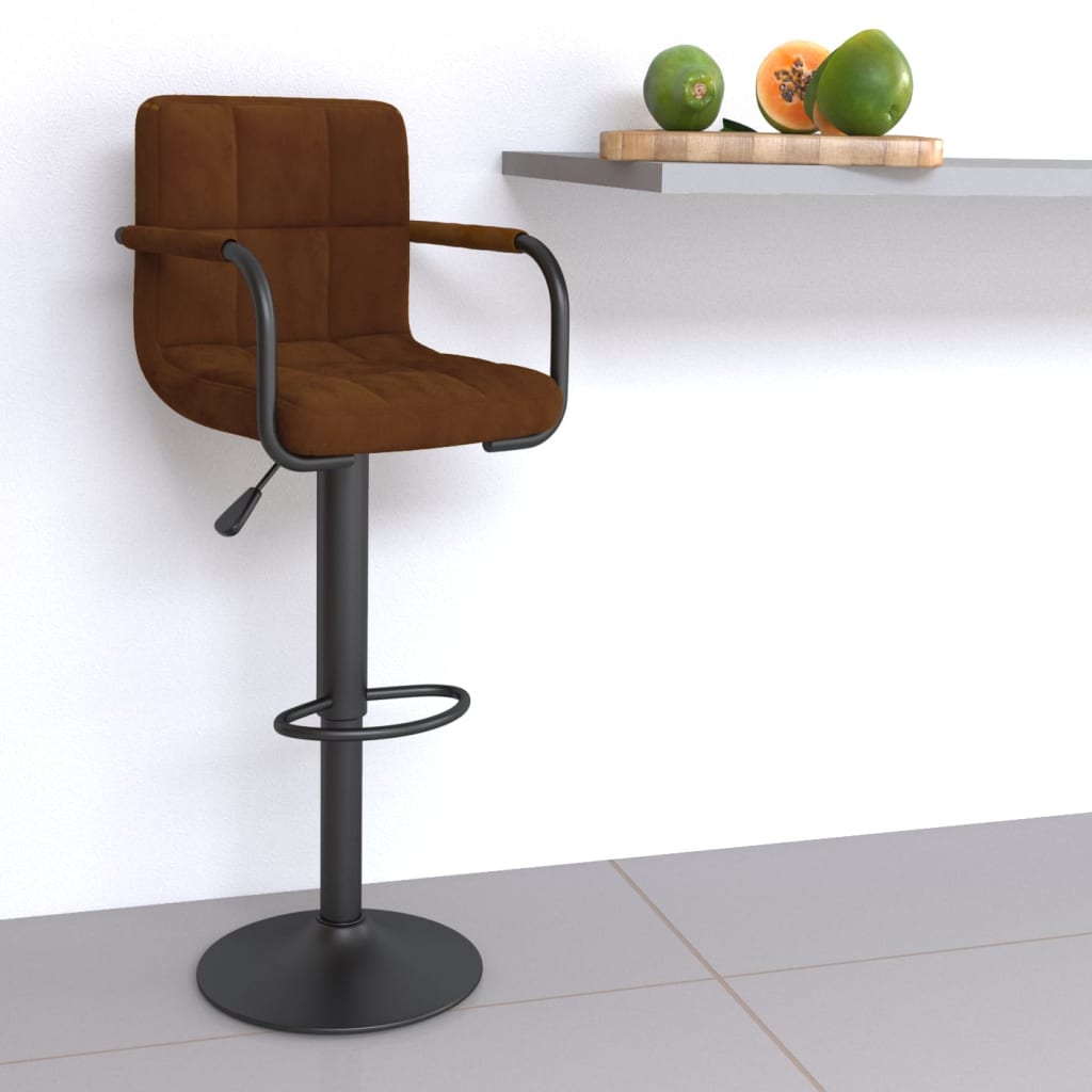 Brown Velvet Bar Stool