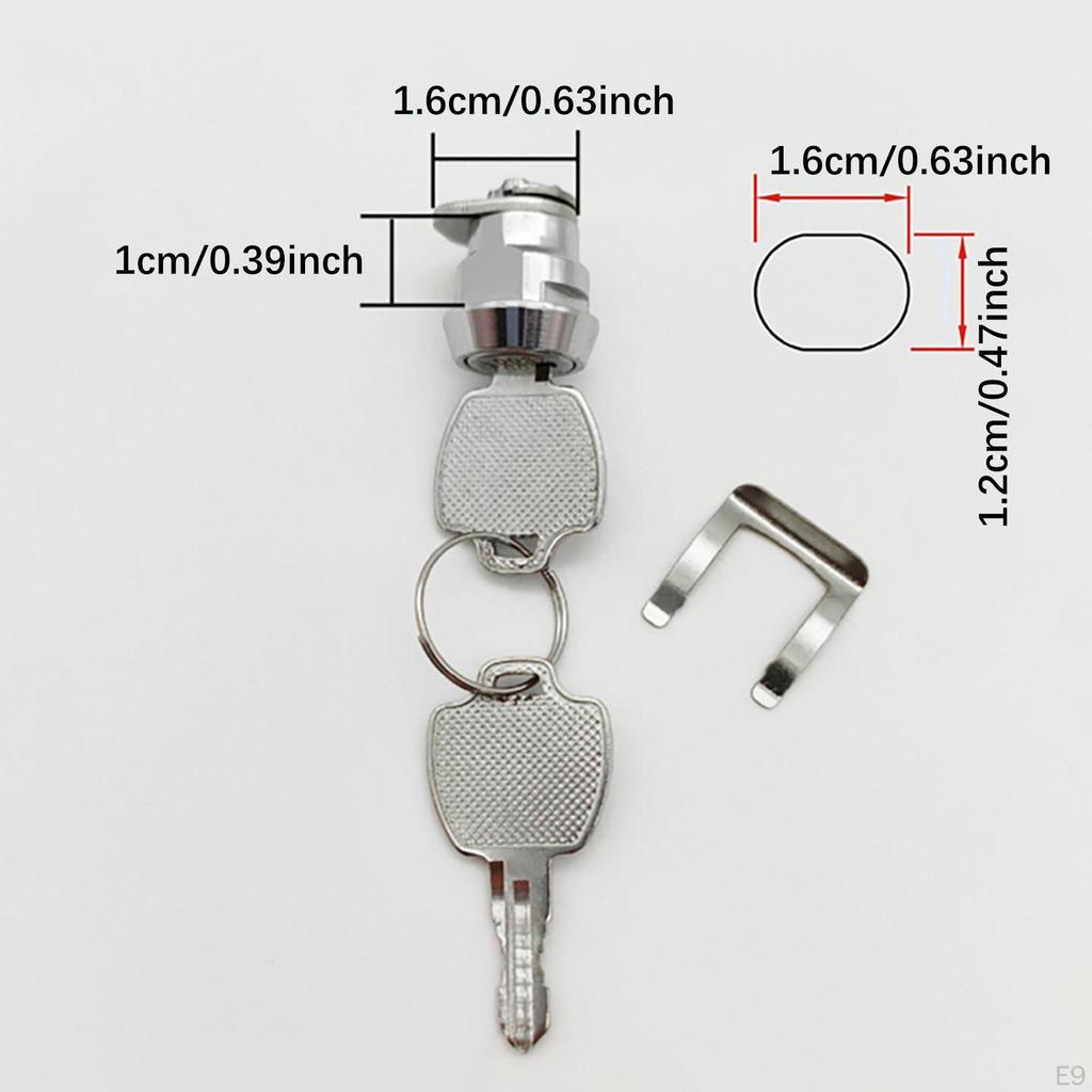 Motorcycle Rear Trunk Lock Cylinder Scooter Fitting Accessories Replacement 20mm Flat