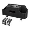 Car Back Seat Organizer with 2 Drink Cup Holder And Tissue Box Waterproof Faux Leather Car Storage Rack