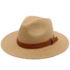 Big Head Size 60CM Straw Panaman Hat Foldable Woven Sun Hat  Men Plus Size Jazz Cap Women Beach Sun Protection Sun Shading Hat