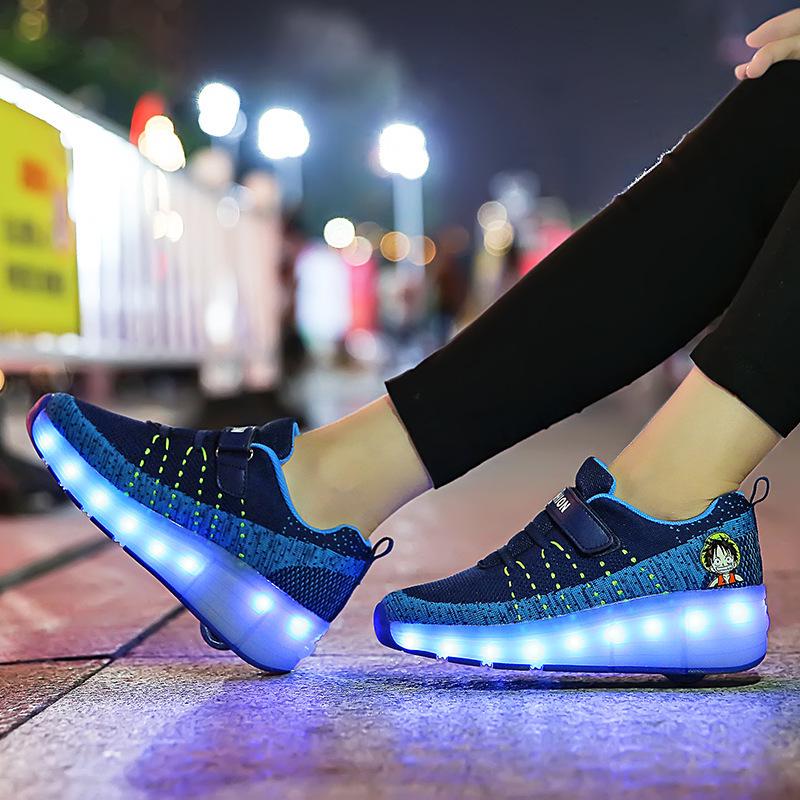 Buy Specifically for a generation of fat outside the LED lighting lamp heely shoes men's shoes
