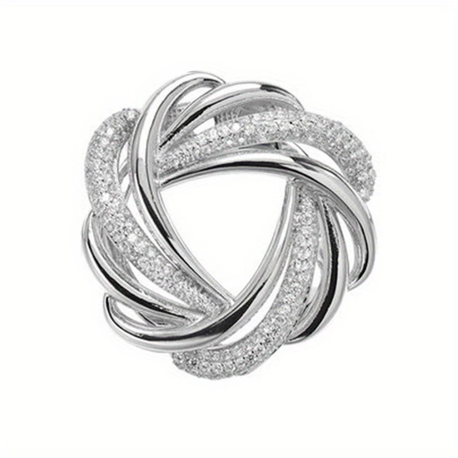 

Elegant Women Girls Fashion Luxury Crystal Twist Round Silk Scarf Buckle Brooches Classic Exquisite Lady Clothing Coat Pins cute