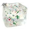 Transparent Cubes with Sequins Christmas Stress Cube Fidget Toy, Squeeze Toy Glitter, Sensory Toys Glitter Ball for Anxiety Relief & Hand Exercise