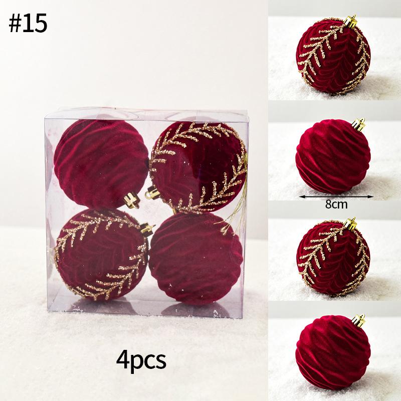 Christmas Ornament Red Velvet Christmas Tree Pendent Bowknot Elk Christmas Bells Xmas Tree Ornaments 2027 New Year Decor 7