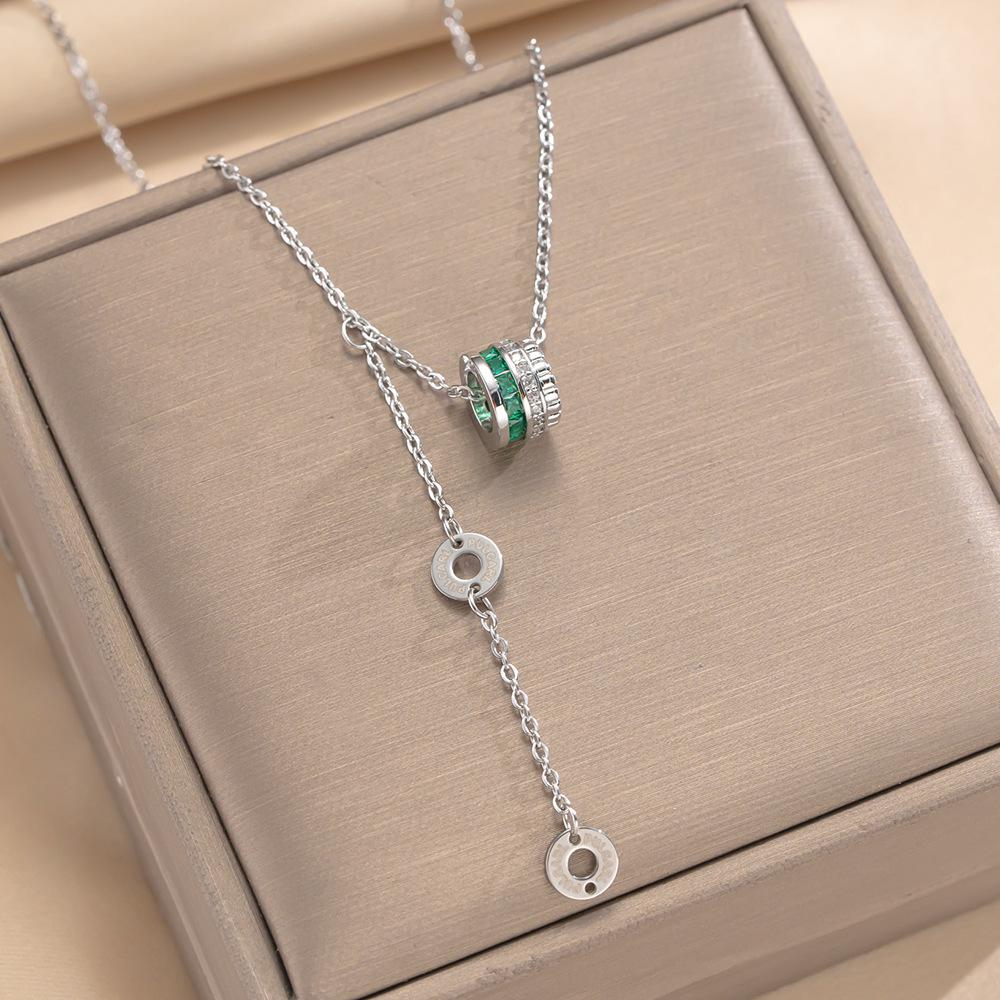 Set of Slim Waist Titanium Steel Women's Necklace - Inlaid Light Luxury Versatile Choker