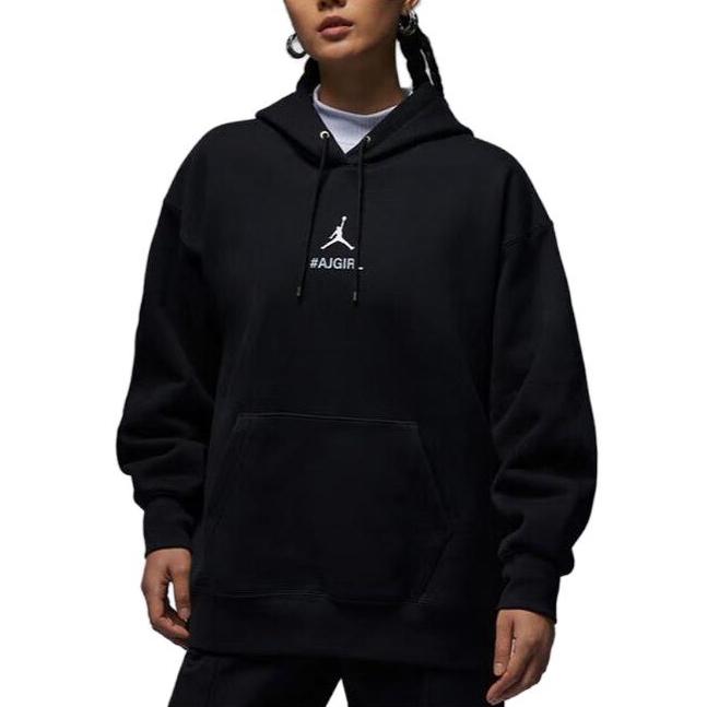 New Jordan AS W AJ GIRL VERBIAGE HOODIE Sweatshirt Women's Black FZ4334-010