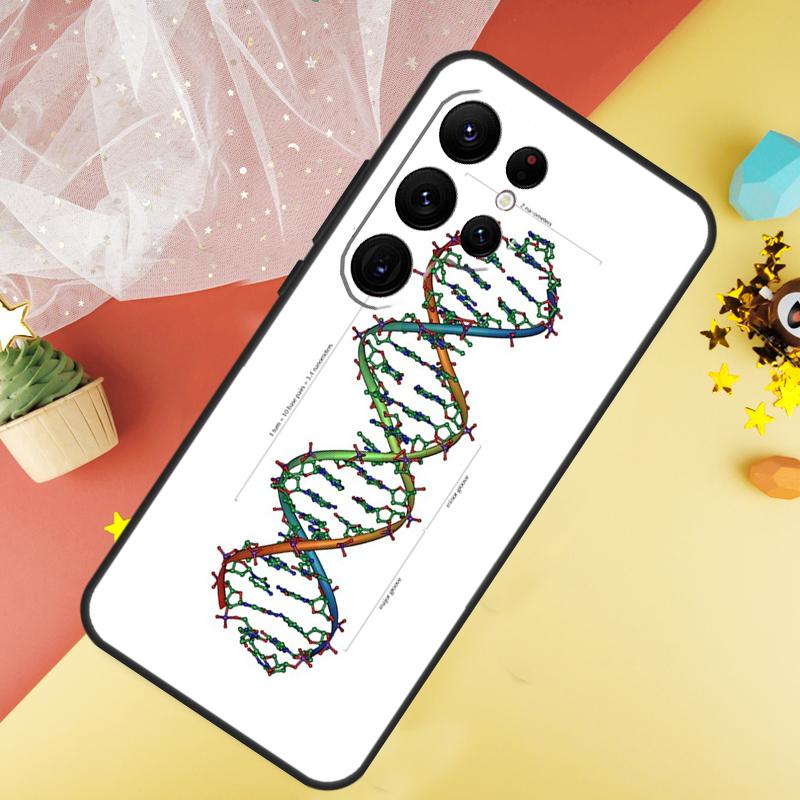 Retro DNA Science Illustration Phone Case For Samsung Galaxy S25 FE S23 S21 S20 S22 S24 S26 Ultra S10 S26 Plus Cover Coque