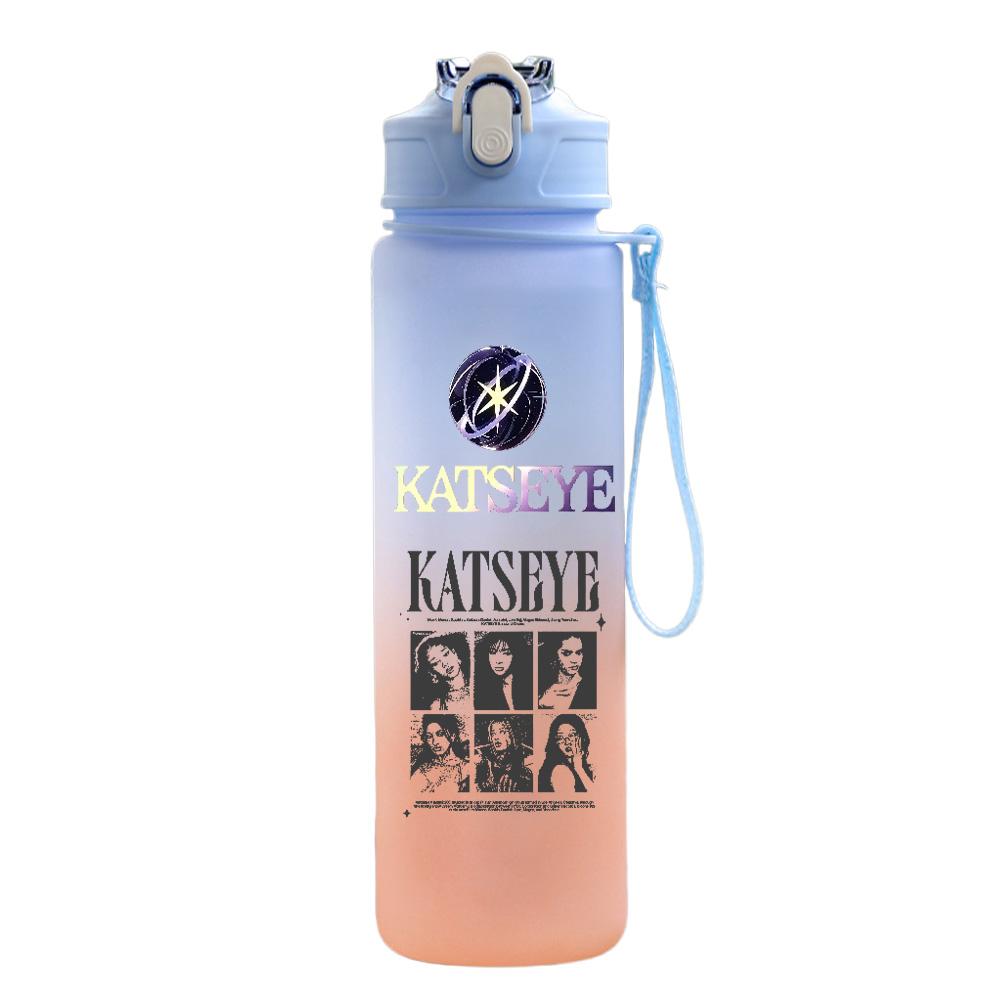 750Ml Water Bottle Anime Cartoon KATSEYE Printed Large Capacity Drinking Cup Portable Outdoor Sports Water Cup Children Kid Gift