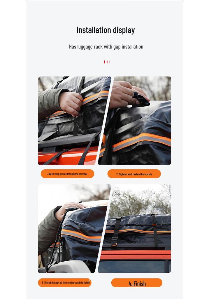 Waterproof 500D Mesh Car Roof Travel Bag Luggage Suitcase.