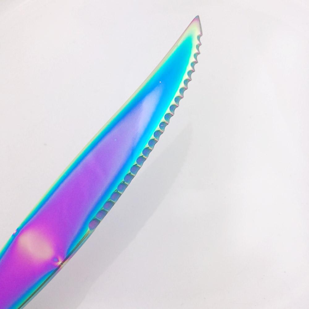 6pcs High Quality Stainless Steel Rose Gold Steak Knife In Dinnerware Set Restaurant Sharp Steak Knives Tableware Cutlery Set