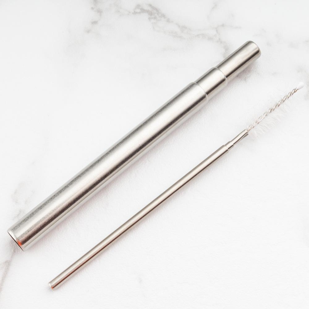 Foldable 304 Stainless Steel Telescopic Straw Set with Aluminum Tube for Outdoor Use