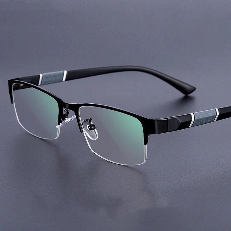 Lunettes de lecture en métal Anti-lumière bleue, pour hypermétropie, pour hommes d'affaires, dioptrie 0 + 1.0 + 1.5 + 2.0 + 2.5 + 3.0 + 3.5 + 4.0