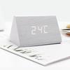 Voice-Activated Wooden Office Silent Multifunctional Digital Clock with Temperature Display and Student Alarm