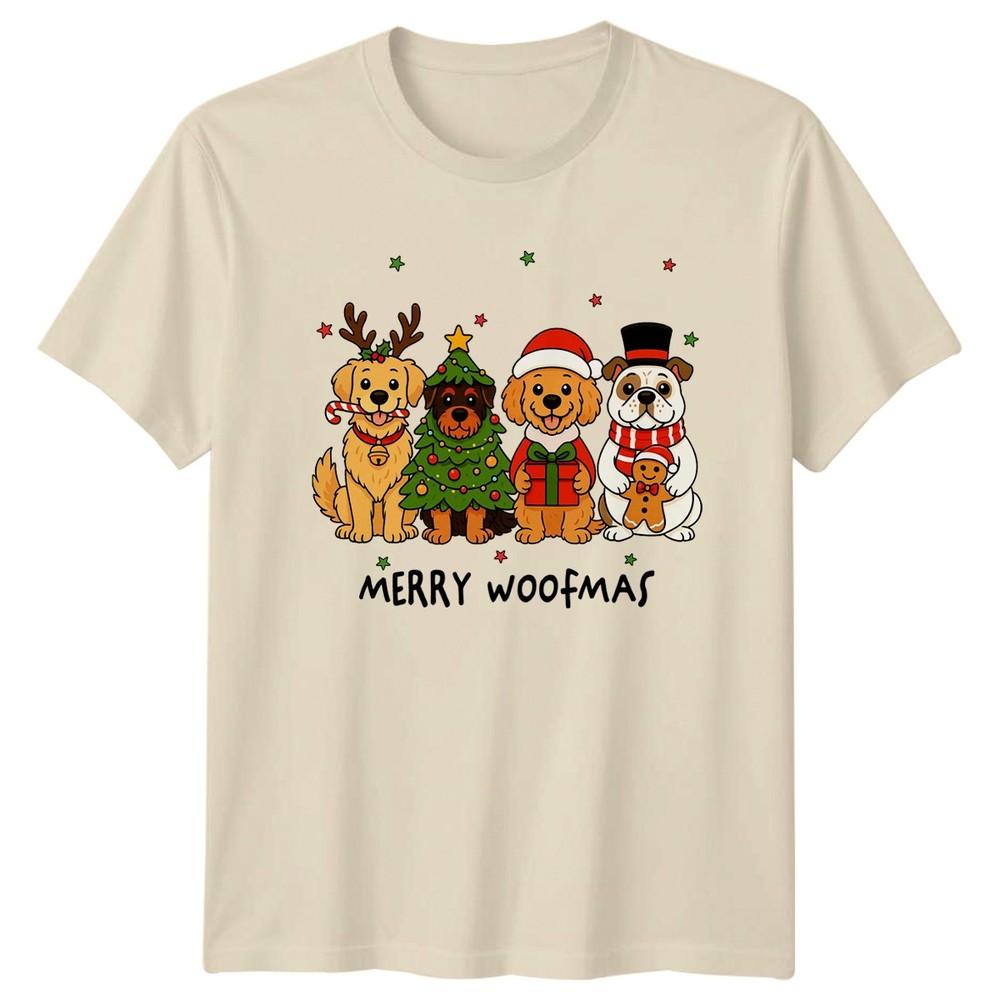Merry Woofmas Dogs Christmas Holidays Unisexs TShirt Unisexs Graphic Tee