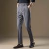 Light Luxury Naples Men's Casual Pants Korean Version Slim-fitting Small Straight Business Men's Trousers Adjust Waist Circumference