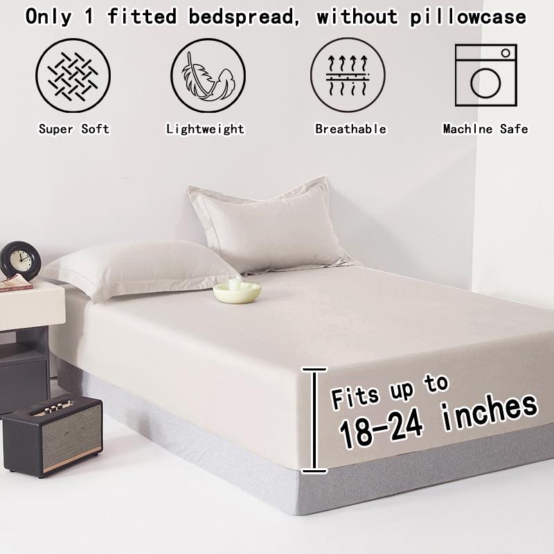 1 Ultra-tiefe Spannbettwäsche, Schlafzimmer Reine Weiße Matte Bettwäsche, Weiche Und Atmungsaktive Bettwäsche (Geeignet für 45-60 cm Matratzen)