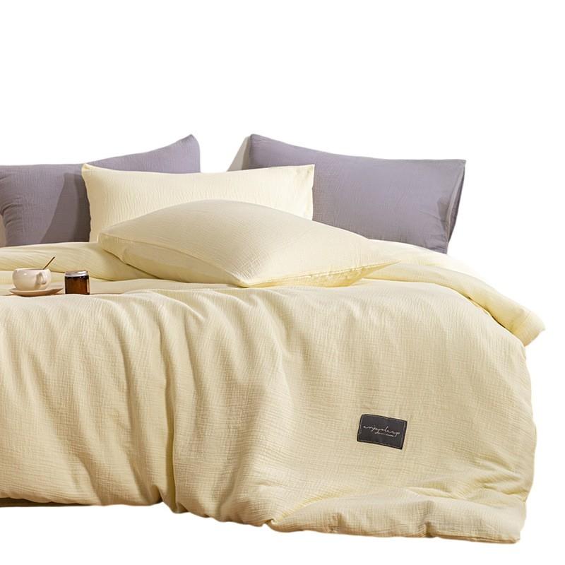 100% Cotton Double Gauze Bedding Set Soft Breathable Bed Sheets Duvet Cover Single Beds