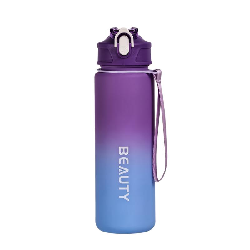 600ml Large Capacity Frosted Plastic Water Bottle Portable with Measurement Marks Suitable for Frosted Sports Bottle