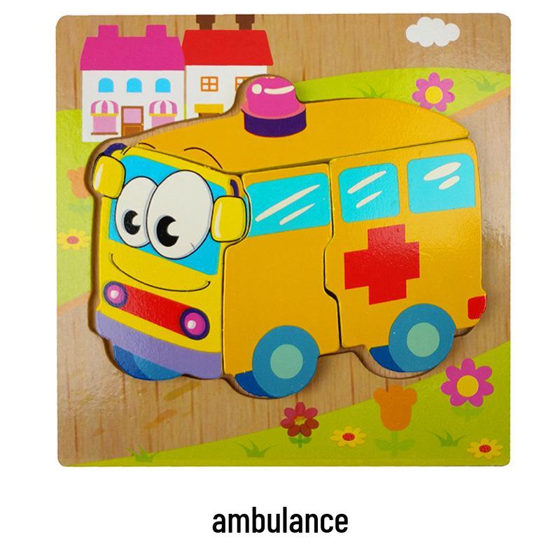 Animal 3D Wooden Jigsaw Puzzle Board for Toddlers (1-3 Years)