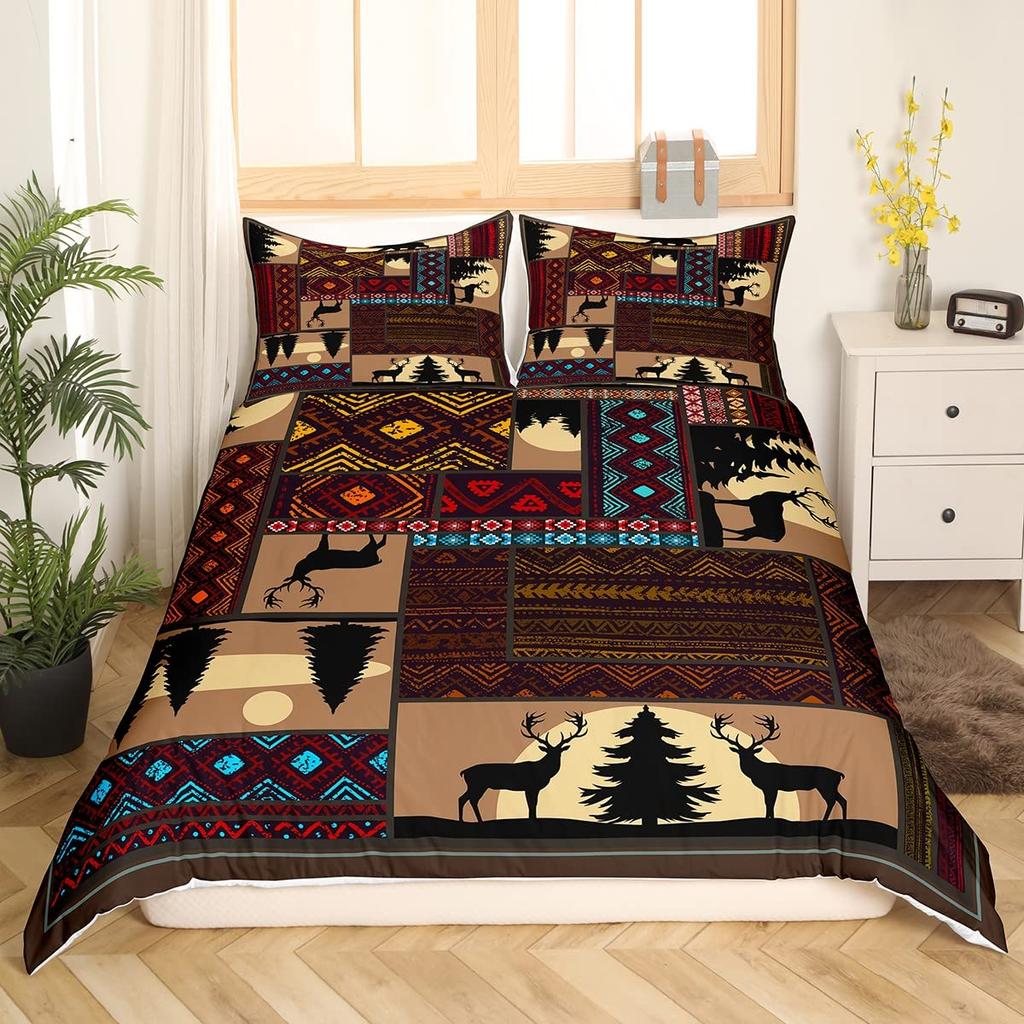 Merry Christmas Comforter Cover Queen King Size Christmas Tree Duvet Cover Pine Tree Bedding Set Xmas Ornament Duvet Cover Set