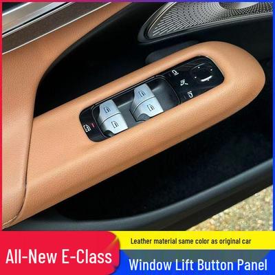 24 Model Mercedes-Benz E300L Door Glass Window Lifter Button Panel Leather Film for New E-Class E260 Protective Sticker