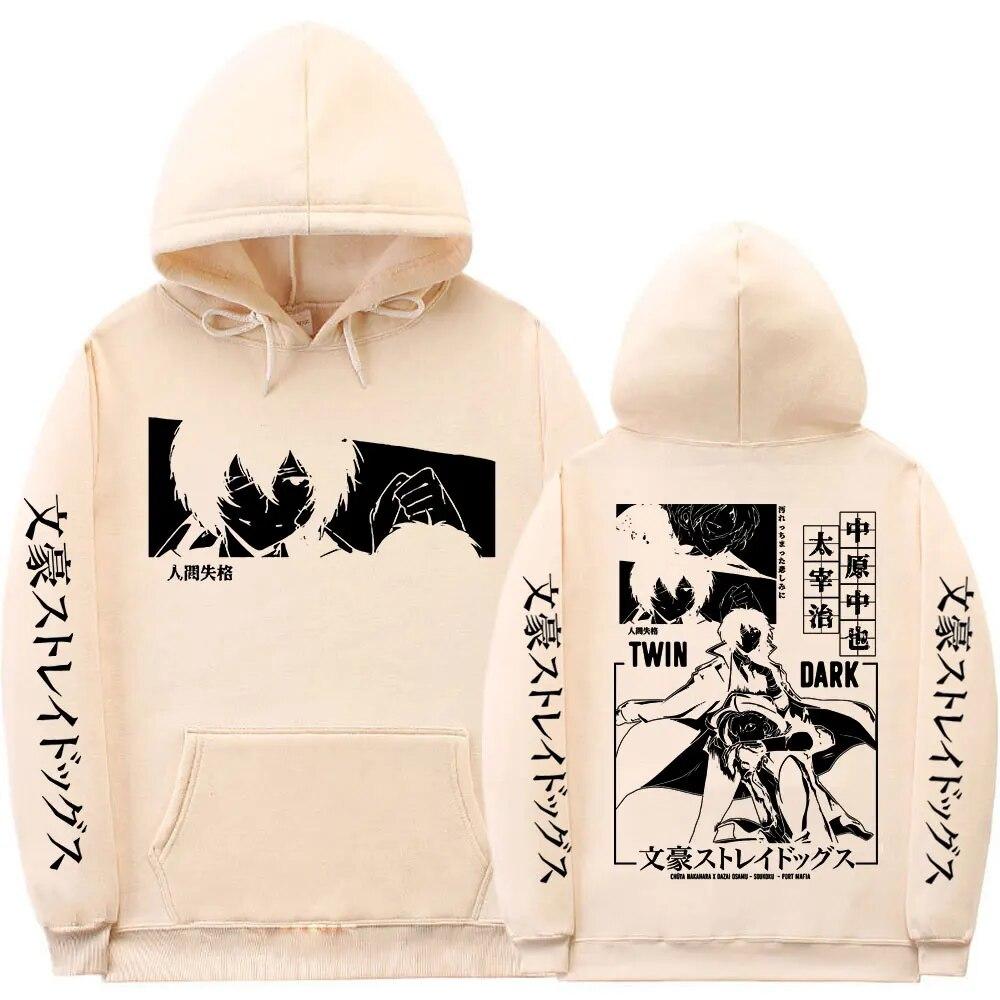 Anime Long Sleeve Unisex Women Sweatshirt Unisex Streetwear Bungo Stray Dogs Dazai Osamu Nakahara Chuuya Hoodie Unisexs Graphic Hoodies