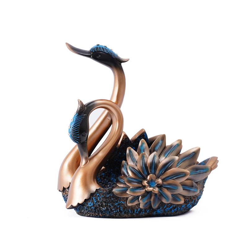 Europeiskt Par Svan Hemdekoration Prydnader för en Hundraårig Bröllopsrumslayout Vinställ Entré Förvaring Hantverk