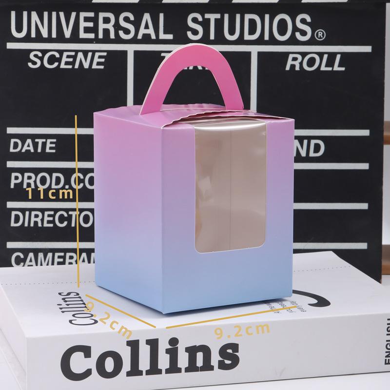 Handheld Windowed Cupcake Packaging Box Egg Tart Box Baking Packaging Boxes Family Gathering Wedding Dessert Display Stand Tray Anti Rollover