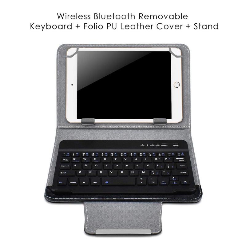 Bezdrátová Bluetooth klávesnice pro tablet PU kožené pouzdro kryt stojanu +OTG+pero pro podložku 7 8 palců 9 10