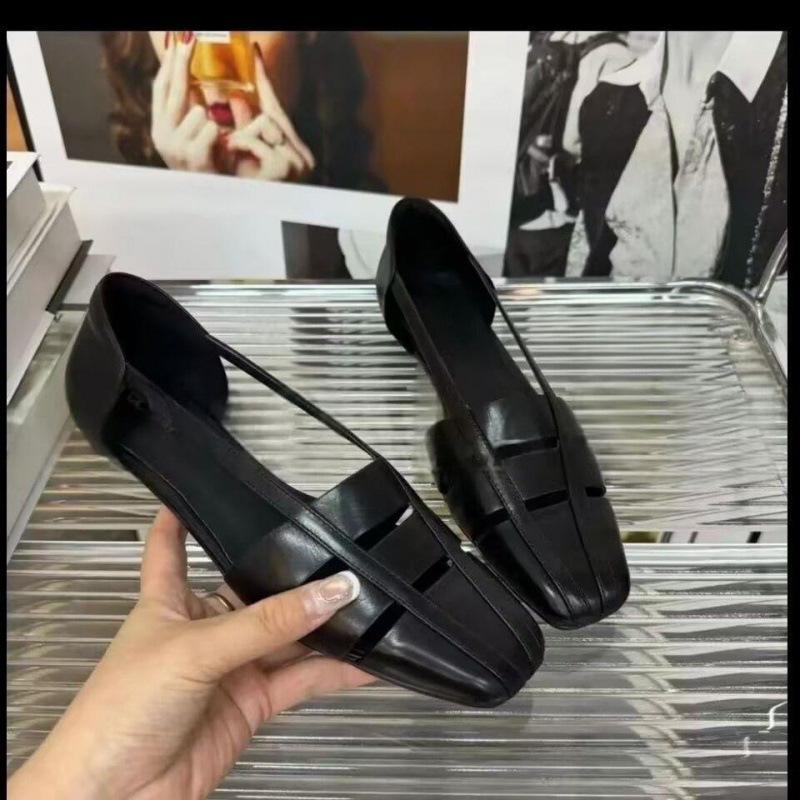 French Retro Style Light Mouth Bag Head Single Shoes Women's Summer Low Heel Hollow Sandals Fashionable Versatile Niche Evening Shoes