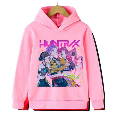 Autumn and Winter KPop Demon Hunter Print Children's Hoodie Casual Pullover Fashion Girl Warm Sweatshirt Children's Clothing