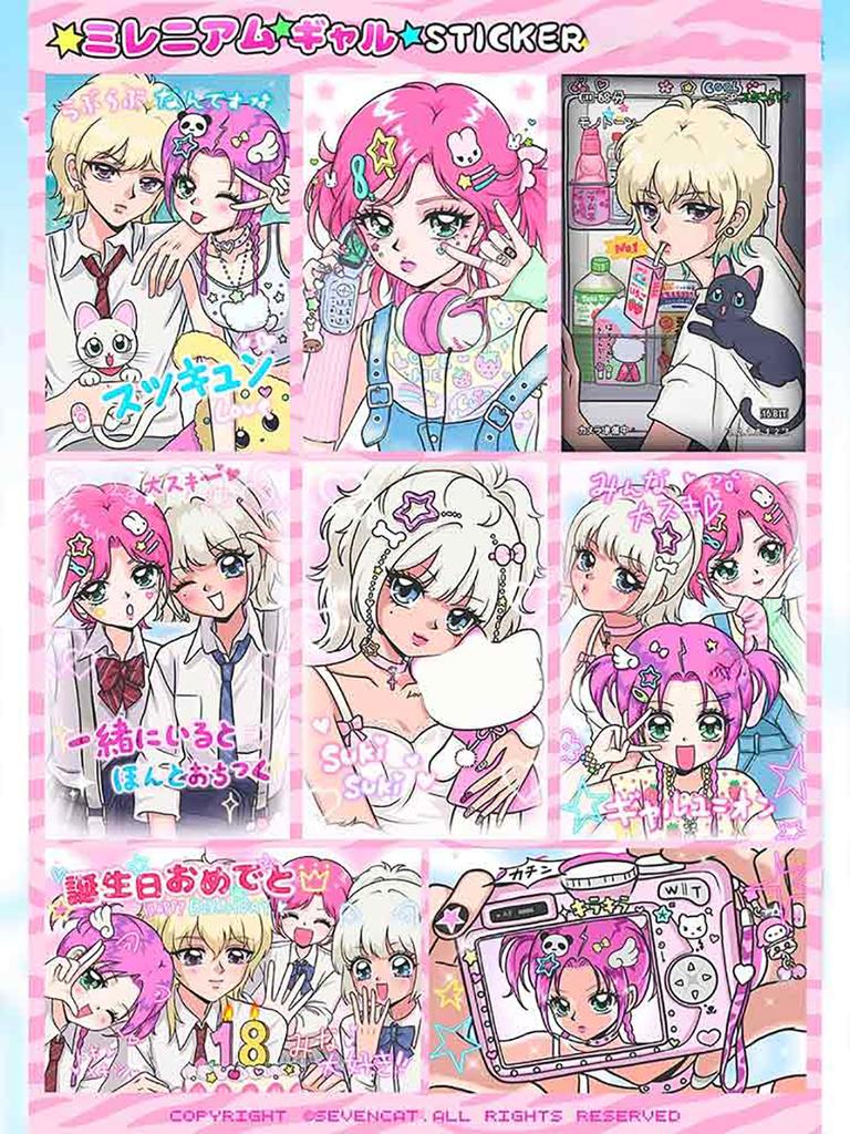 Y2K Vintage Millennial Hot Girls Handsome Guy Cartoon Anime Stickers for Craft Supplies Scrapbooking Material Aesthetic