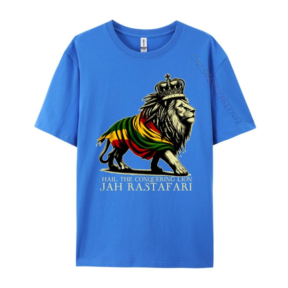 Hail The Lion Of Judah Reggae Rastafari Jah Jah Bless Rasta Graphic Tees Men Limited Time Special Valentine's Day Tshirts