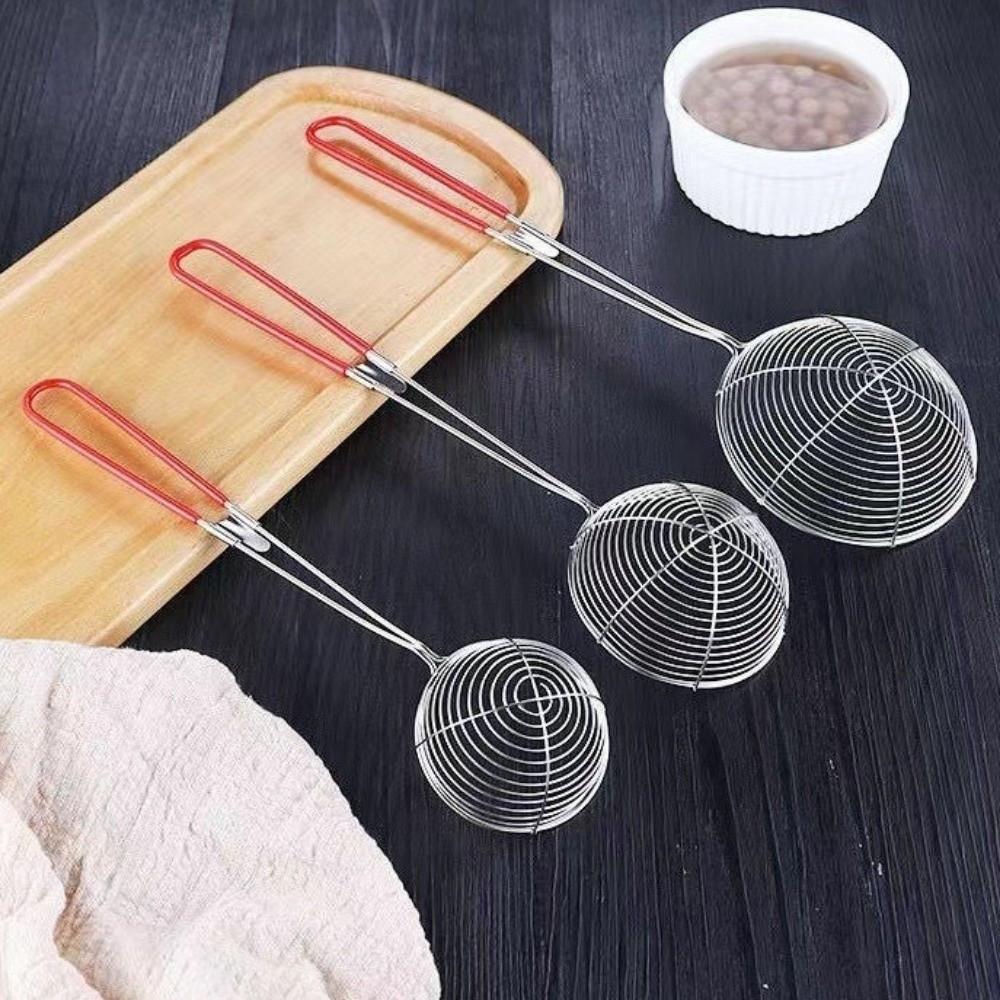 New Stainless Steel Pearl Colander Large Rustproof Pearl Spoon Filter Safe 6cm 8cm 10cm Bubble Tea Colander Kitchen Utensil