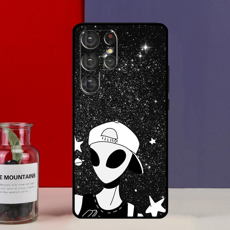 Aesthetics Cute Cartoon Alien Funda Case For Samsung Galaxy S25 Ultra S9 S10 S20 S21 FE S22 S23 Plus S24 Ultra Phone Cover